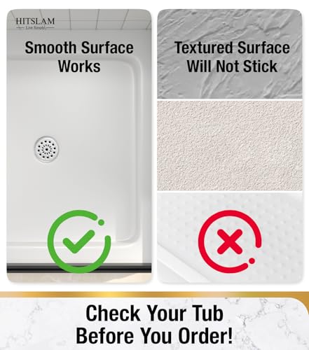 HITSLAM Non-Slip PVC Shower Mat - 24"x24", Clear with Drain Hole
