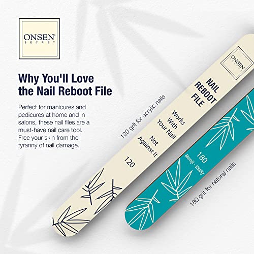 Onsen Professional Nail File - 20-Pack Double-Sided 120/180 Grit
