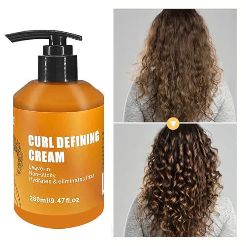 GZE Curl Defining Cream Leave-In Conditioner with Argan Oil - Non-Sticky Frizz Control for Natural Curly Hair