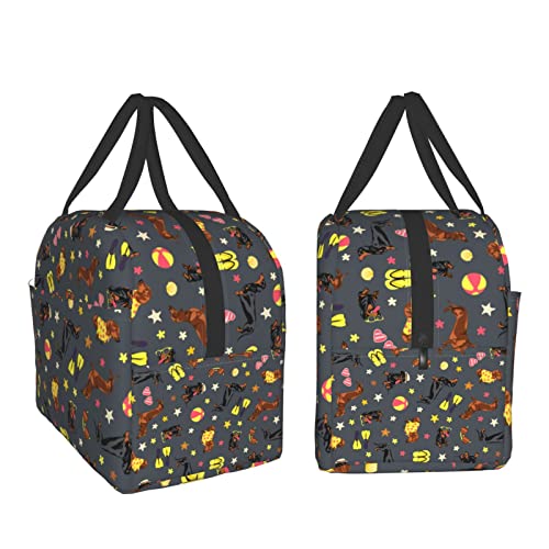 Dachshund Portable Lunch Tote Bag - Insulated & Reusable for Work, Travel, Picnic