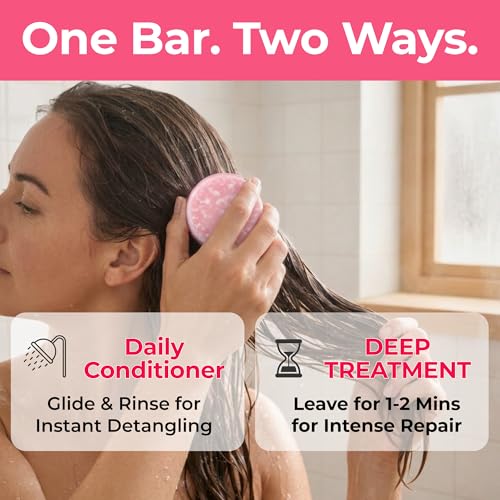 NIKSME Deep Conditioning Conditioner Bar for Dry Damaged Hair - Vegan, Plastic-Free, Sulfate-Free, 3.52 oz
