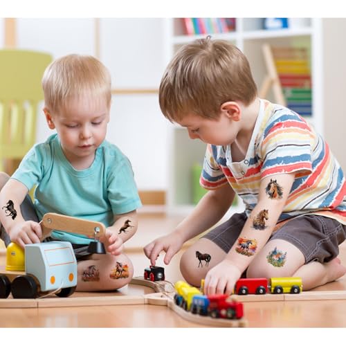 Horse Temporary Tattoos for Kids - 10 Sheets Waterproof Stickers