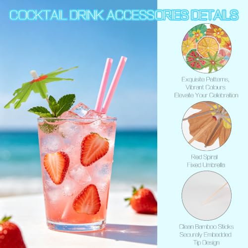 150pcs Mini Cocktail Umbrellas - Tropical Drink Picks for Parties