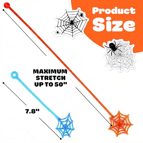 48 Pack Spider Web Party Favors with Stick Hands & Temporary Tattoos