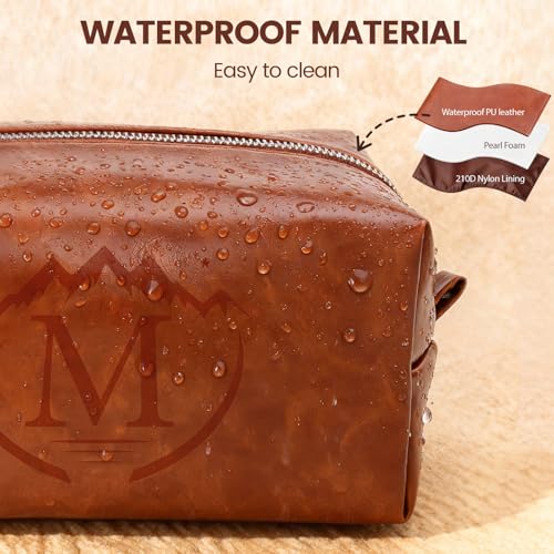 BagUrshion Personalized Men's Toiletry Bag - Water-Resistant PU Leather