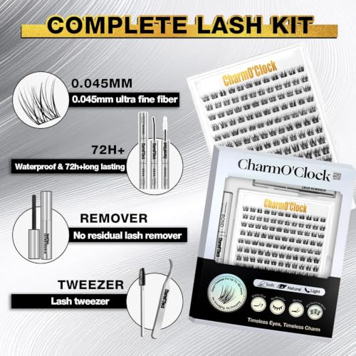 CHARMO'CLOCK Fairy M Lash Clusters Kit - DIY Ultra-Soft 9-16mm