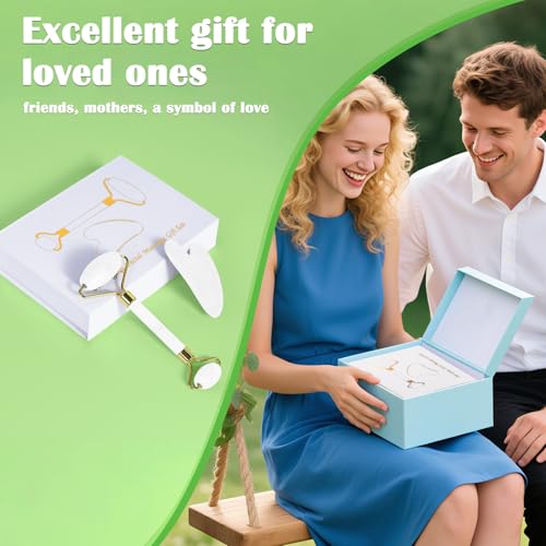 Natural Jade Roller and Gua Sha Facial Massage Tool Set