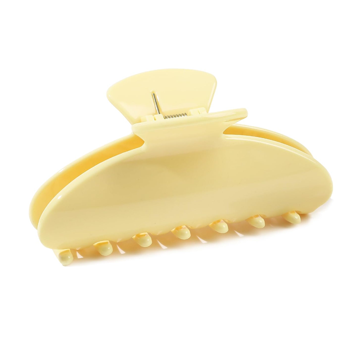 Cloud White Hair Claw Clip - Strong Hold for Thick or Thin Hair | 4.1 Inch Premium PC Material + 2 Black Satin Scrunchies