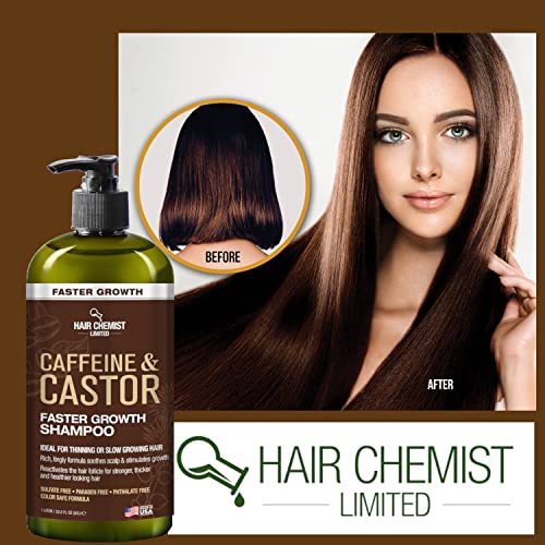 Hair Chemist Caffeine & Castor Growth Shampoo 33.8 oz Sulfate-Free Hair Loss Treatment