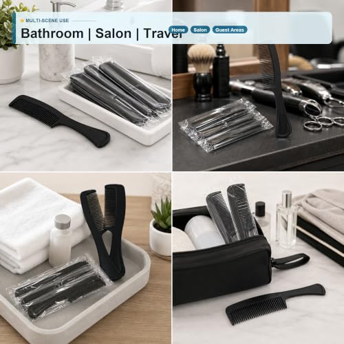120 Disposable Black Hair Combs for Men and Women - Bulk Pack