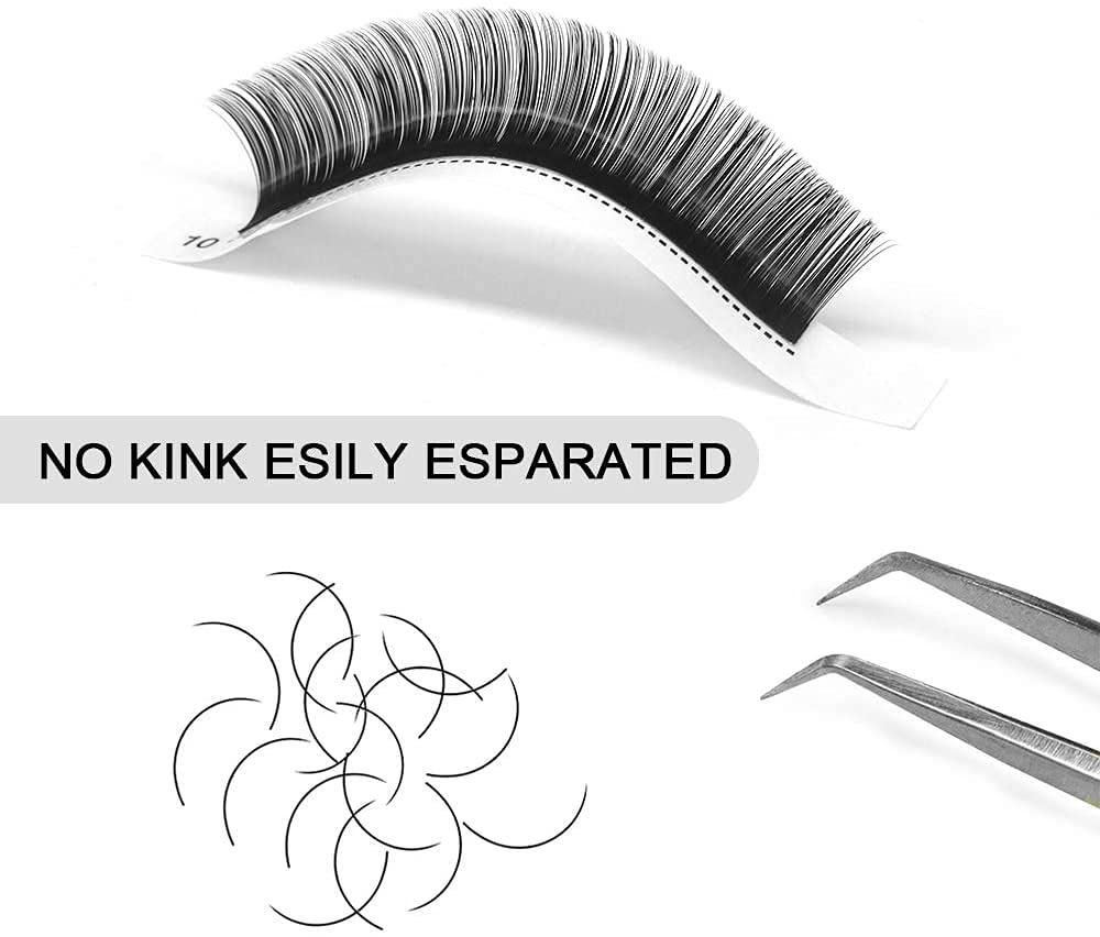 QUEWEL Eyelash Extensions 0.05 Curl 11mm Individual Lashes for Salon Use (0.05 11mm)