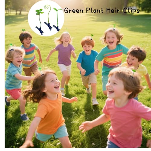 Green 100 Pcs Bean Sprout Hair Clips Rave Plant Hair Accessories for Women & Kids
