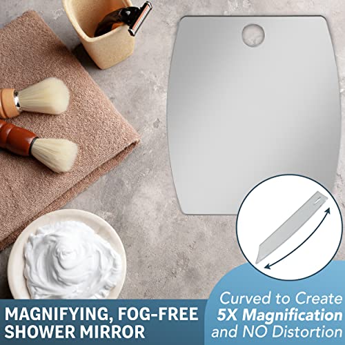 The Shave Well 5X Magnifying Anti-Fog Shower Mirror 6.8" x 5.8"