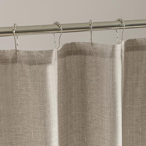 SLEEP ZONE Waterproof Beige Shower Curtain 72" x 72" - Geometric Design
