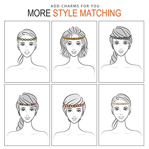 Teenitor 6-Piece Rhinestone Beaded Headbands for Women