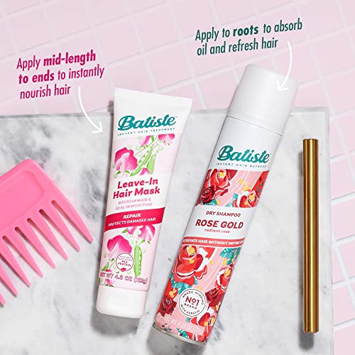 Batiste Leave-In Hair Mask & Heat Protectant, 4.3oz (Pack of 2) - Nourishing Formula with Vitamin E