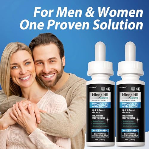 5% Minoxidil for Men, Minoxidil for Women Hair Growth Treatment, Beard Growth Serum, Biotin & Castor Oil Enriched,Strengthens Weak Roots, Repairs Thinning Hair (120ml)