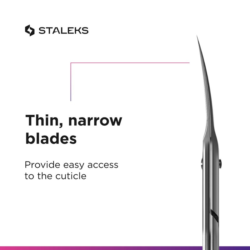 Staleks Professional Cuticle Scissors – Manicure Scissors, Stainless Steel, Extra Fine Curved Blades Smart 40 Type 3 SS-40/3