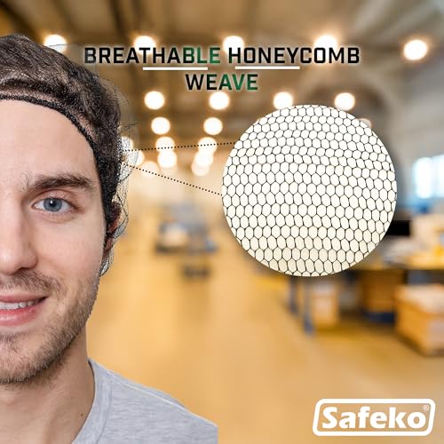 Disposable Honeycomb Nylon Hair Nets - 28 Inch, 100 Count, Brown