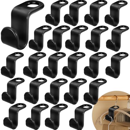 200 Plastic Clothes Hanger Connector Hooks - Space Saving Closet Organizer