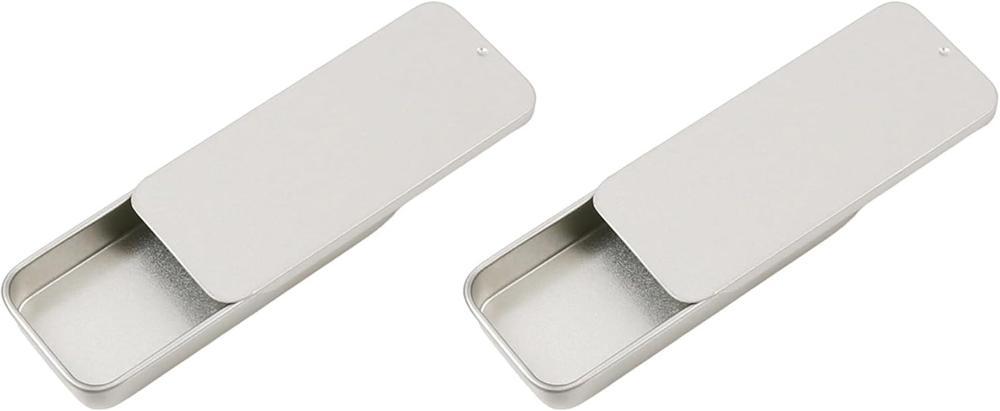 Mini Dental Floss Dispenser - Portable Refillable Travel Case for Adults | 2-Pack Silver