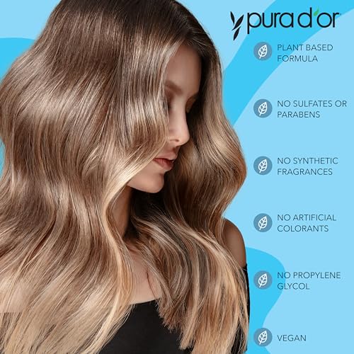 PURA D'OR Hair Thinning Therapy Biotin Shampoo - CLINICALLY TESTED Effective Results, Herbal Blend Hair Thickening Products For Women & Men, Color Safe Routine Shampoo, Herbal Scent 16 Fl Oz
