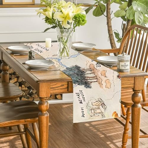 Winnie Table Runner for Baby Shower - 13x72 Inch Cotton Decor
