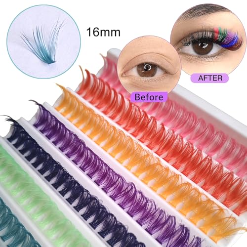 140 Pcs Colorful 40D Lash Extension Kit - Reusable DIY Eyelashes