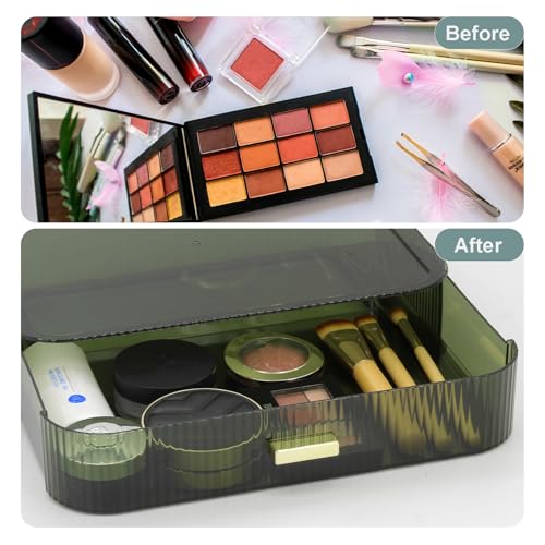 Stackable Makeup Organizer Drawer - Green, 1 Drawer for Cosmetics
