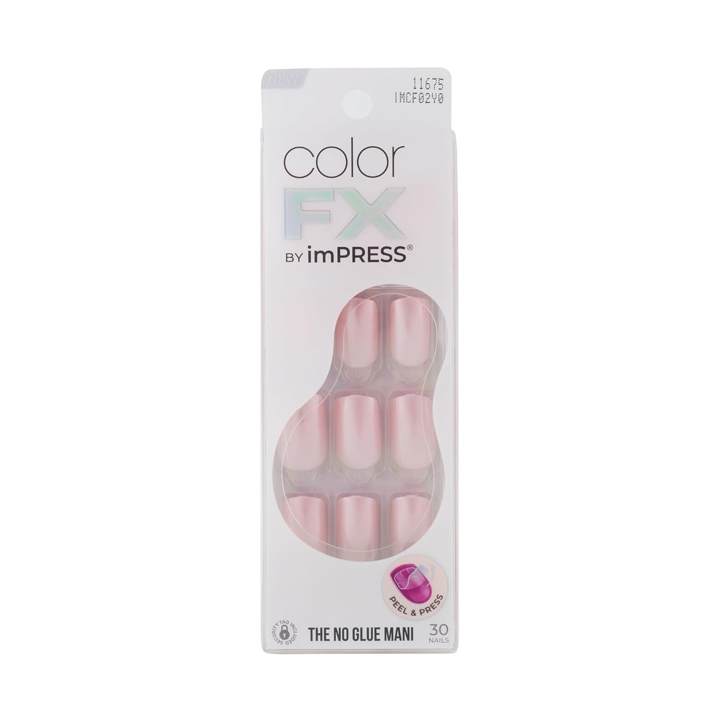 Impress Color FX No Glue Press-On Nails - 30 Pcs Metallic Chrome & Cat Eye | Medium Size, Easy Peel & Press