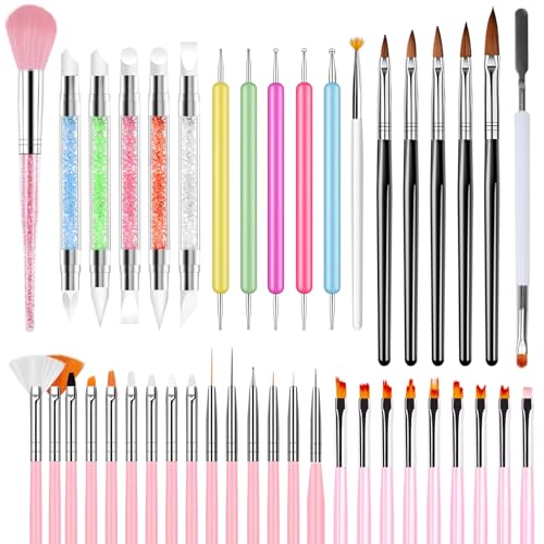 42PCS Nail Art Brushes Set - Professional Tools for Home & Salon