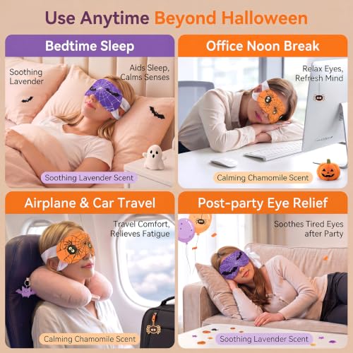 Bonuci 30 Pcs Halloween Steam Eye Masks - Disposable Heating Eye Masks for Relaxation