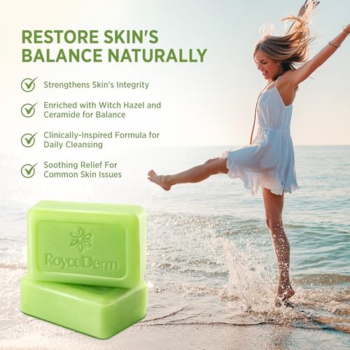 Roycederm Antifungal Bar Soap with Tea Tree Oil - 4 Ounce Pack of 2 for Athlete’s Foot, Jock Itch & Ringworm Treatment