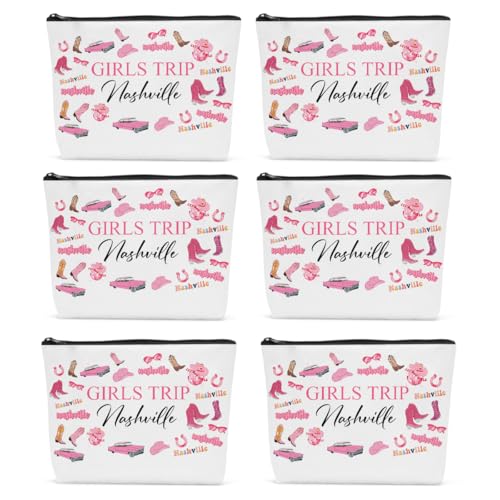 6Pcs Nashville Travel Makeup Bags – Stylish Gifts for Women