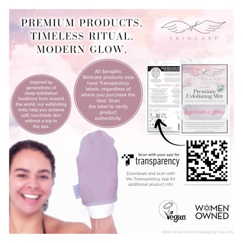 Lavender Exfoliating Mitt - Korean Body Scrub Glove for Soft Skin
