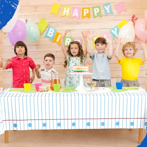 Frienda 4-Pack First Day of School Tablecloths - 54 x 108 Inch Disposable Decor