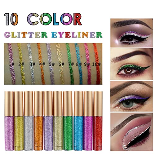 Glitter Eyeliner - Waterproof Long-Lasting Liquid Eye Makeup