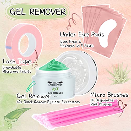 PRO LASHBEAUTY Aloe Scent Eyelash Extension Remover Kit 10ML with Microswab & Eye Patch