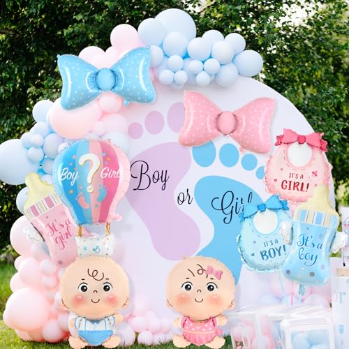 Gender Reveal Balloon Decoration Set - 9 Pcs with Boy & Girl Balloons