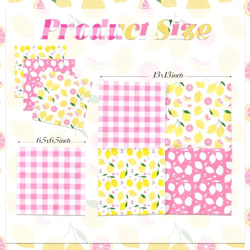 40 Pcs Pink Lemonade Party Napkins - Summer Fruit Theme