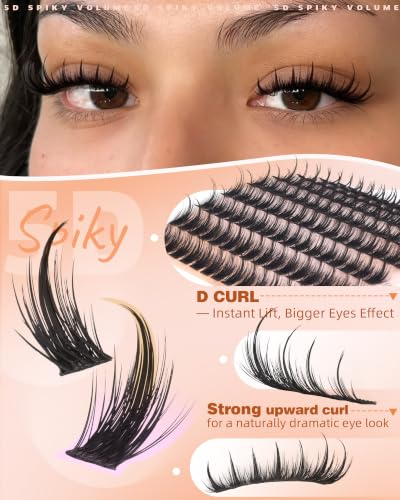 Geeneiya Manga Lash Clusters Kit with Spikes - Spiky Kit for Bold Eye Looks