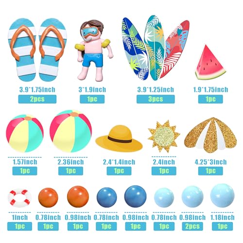21-Piece Beach Cake Topper Set for Summer Parties