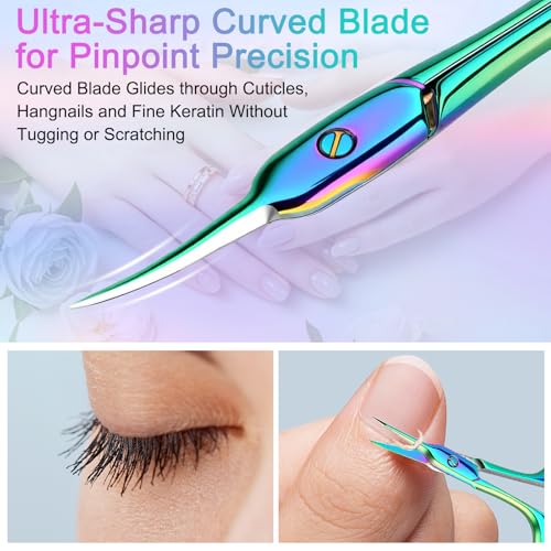 Wgbon Curved Cuticle Scissors - Extra Fine Tip Nail Grooming Tool