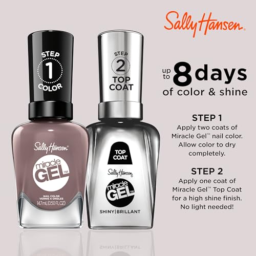 Sally Hansen Miracle Gel Nail Polish 205 To The Taupe - Deep Taupe, 0.5 Fl Oz