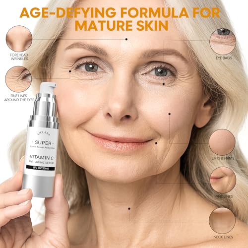 CIELARA 20% Vitamin C Serum for Face with Hyaluronic Acid & Collagen