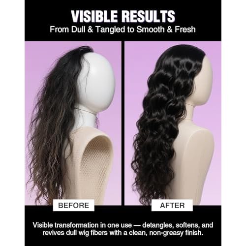 EJW Wig Leave-In Conditioner Spray ? Detangles, Smooths & Refreshes ? Lightweight, Non-Greasy Formula for Daily Use ? For Synthetic & Human Hair ? 3.38 fl. oz