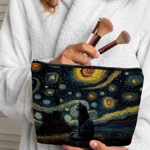 Star Cat Makeup Pouch - Compact Cosmetic Bag for Cat Lovers