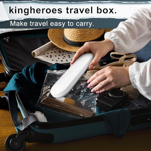 Kingheroes Black Electric Toothbrush Set with 8 Replacement Heads, Travel Case & 4 Modes
