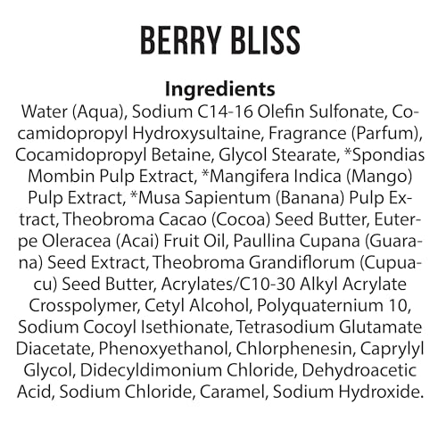 Nutrius Berry Bliss Moisturizing Body Wash for Dry Skin - Vegan, Paraben-Free, 25.4 fl oz