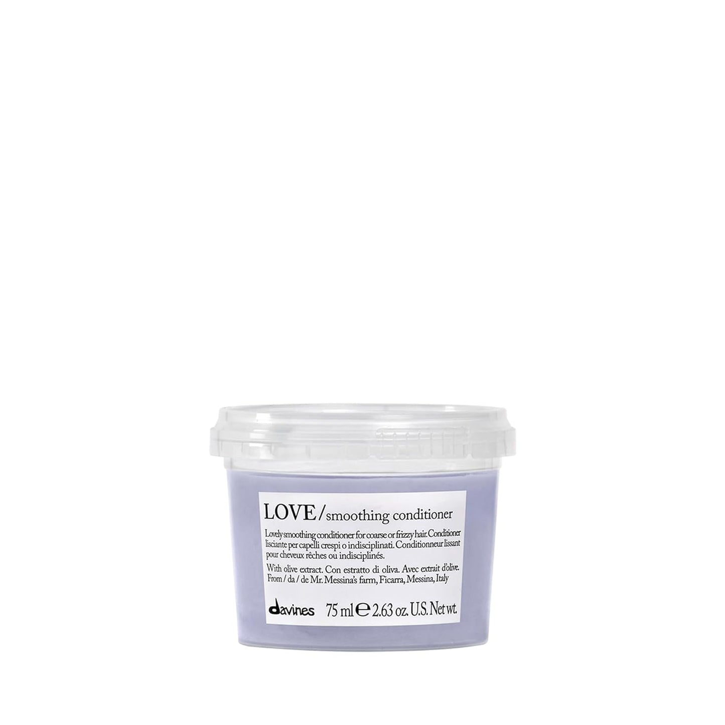 Davines LOVE Smoothing Conditioner - Rich Anti-Frizz Formula for Frizzy, Coarse Hair | Hydrates & Straightens for Shine